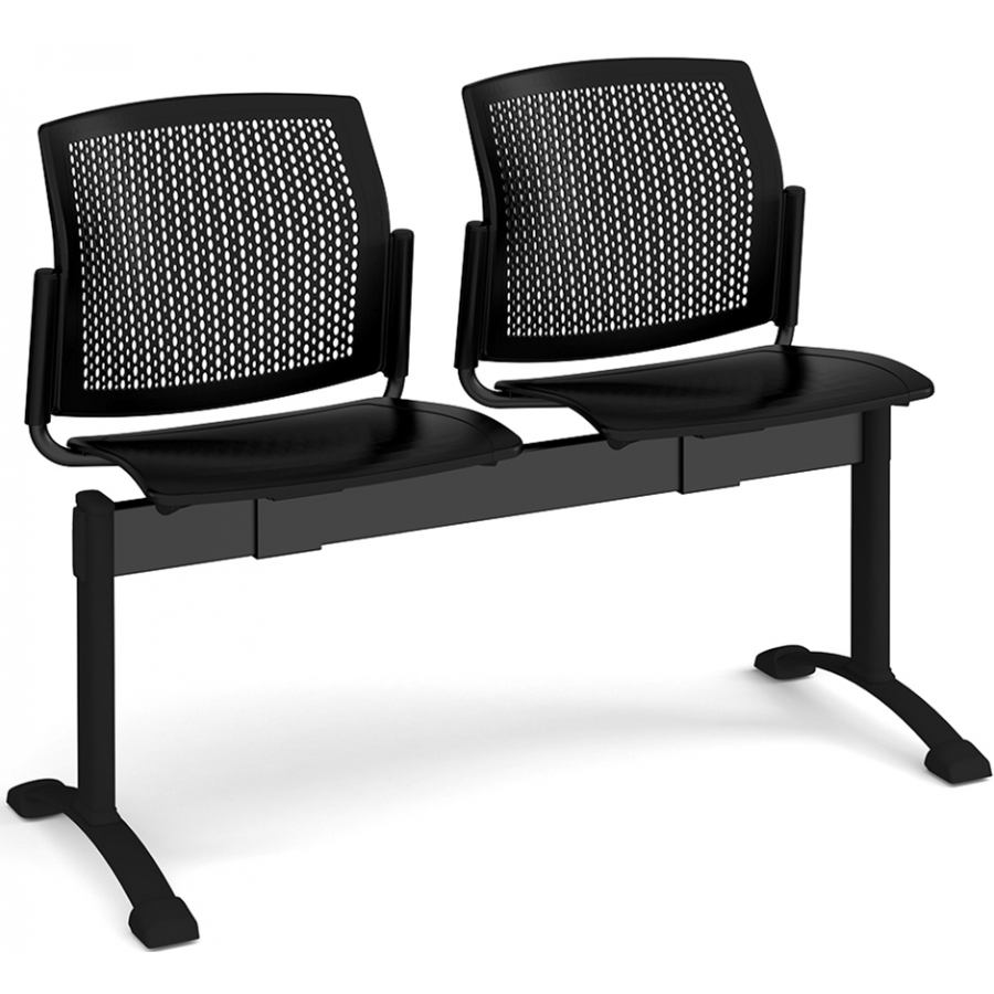 Santana Perforated Back Plastic Seating Bench With 2 Seats